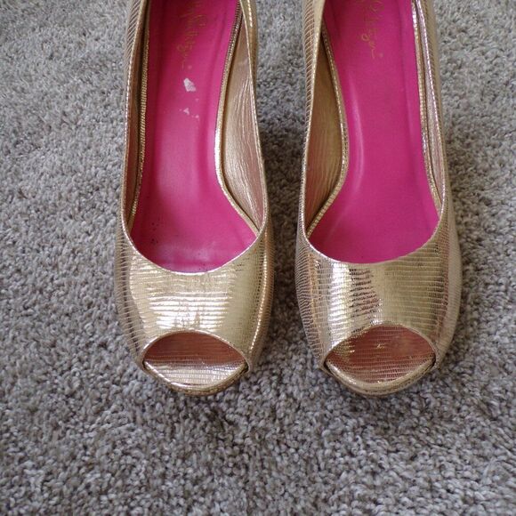 Lily pulitzer leather Wedge heels 9 - Picture 3 of 13